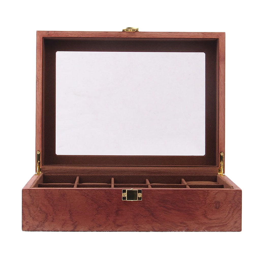 Watch Box Wooden Display Case Organizer 12 Slot Rosewood Grain