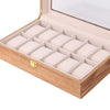 Watch Box Wooden Display Case Organizer 12 Slot Fraxinus mandshurica Grain