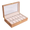 Watch Box Wooden Display Case Organizer 12 Slot Fraxinus mandshurica Grain