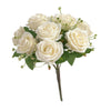 Cloth Fake Rose Flowers Bunch 9 Heads f/ Wedding Party Home Decor White