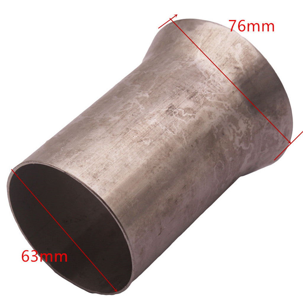 304 Stainless Flared End Exhaust Reducer Connector Pipe 2.5" 63mm to 3" 76mm