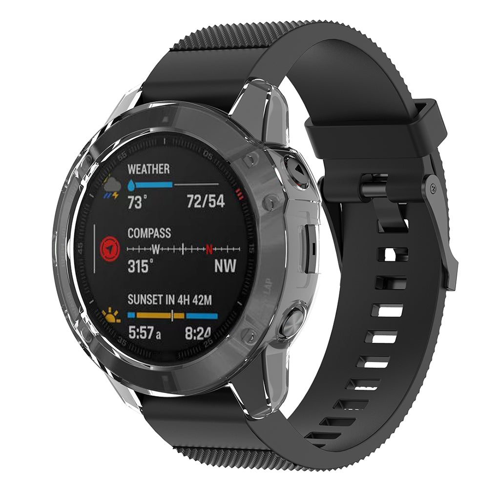 Silicone Full Cover Screen Protective Case For Garmin Fenix 6s  White