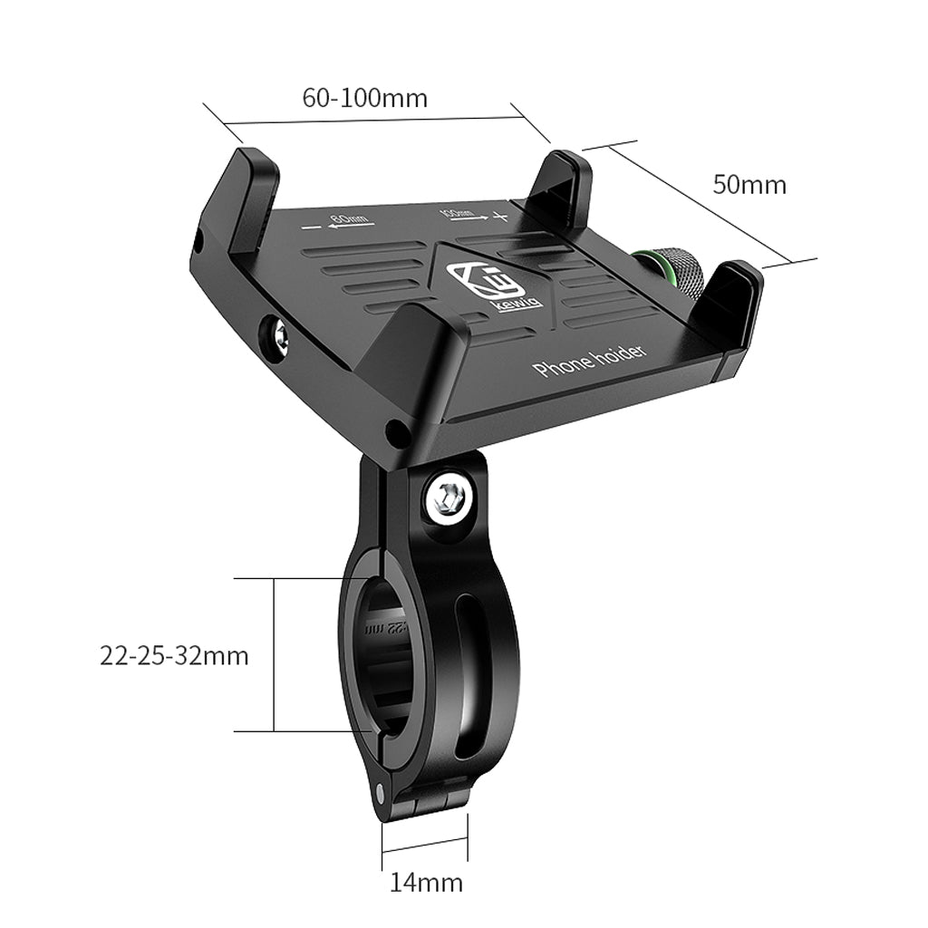 Motorcycle Handlebar Phone Holder GPS Mount+USB Charger Aluminum Alloy Black