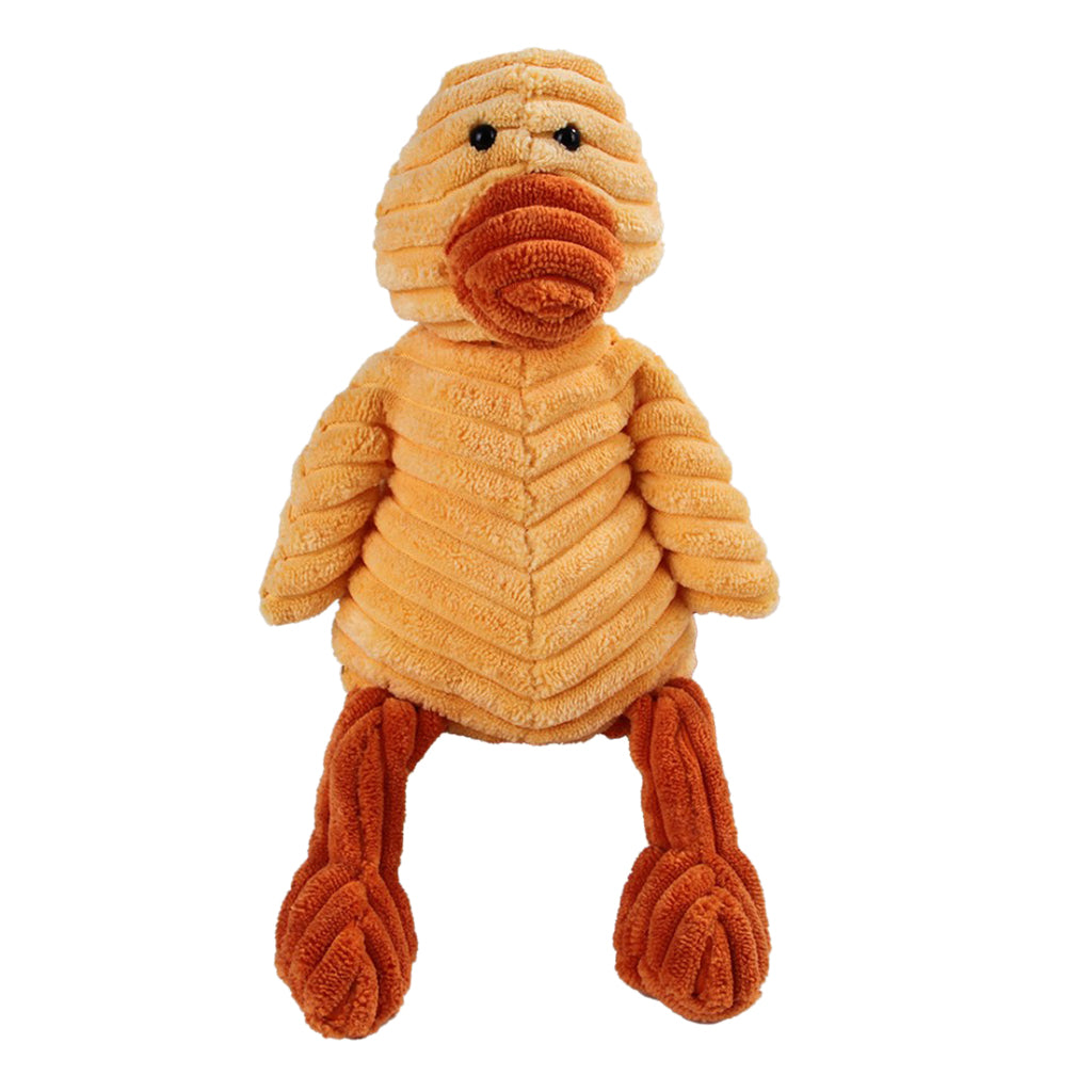 Animal Shape Corduroy Pet Toy Dog Puppy Chewing Biting Toy Duck