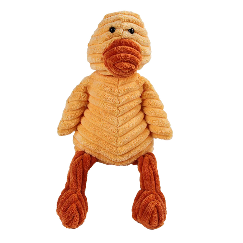 Animal Shape Corduroy Pet Toy Dog Puppy Chewing Biting Toy Duck