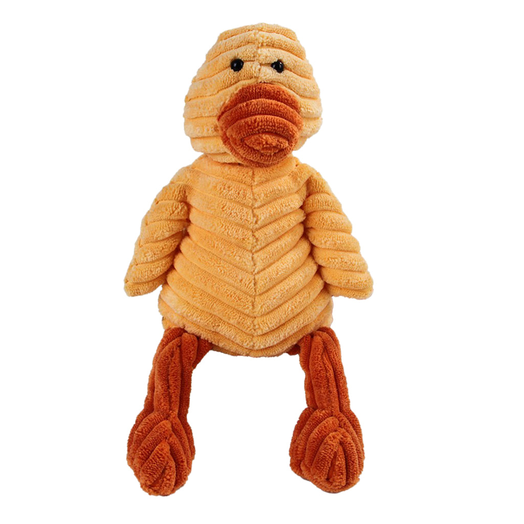 Animal Shape Corduroy Pet Toy Dog Puppy Chewing Biting Toy Duck