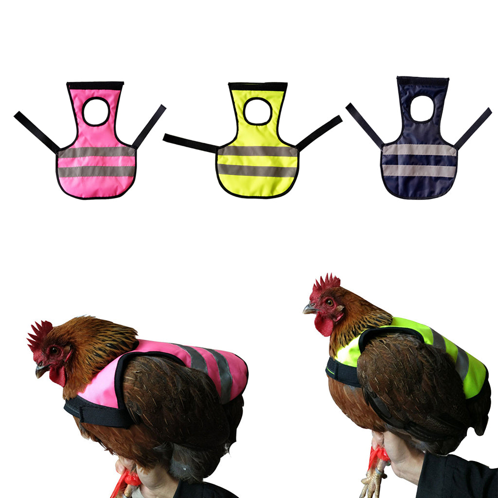 Pet Reflective Vest Chicken Poultry Hen Saddle For Poultry Chicken Rose Red