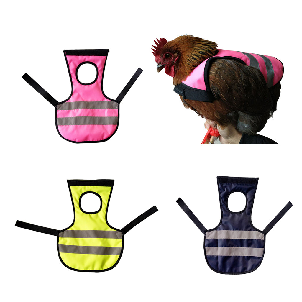 Pet Reflective Vest Chicken Poultry Hen Saddle For Poultry Chicken Rose Red