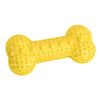 Rubber Bone Shape Dog Chew Toys Food Leaking Toy Pet Training Supply Yellow