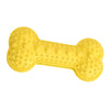 Rubber Bone Shape Dog Chew Toys Food Leaking Toy Pet Training Supply Yellow