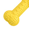 Rubber Bone Shape Dog Chew Toys Food Leaking Toy Pet Training Supply Yellow