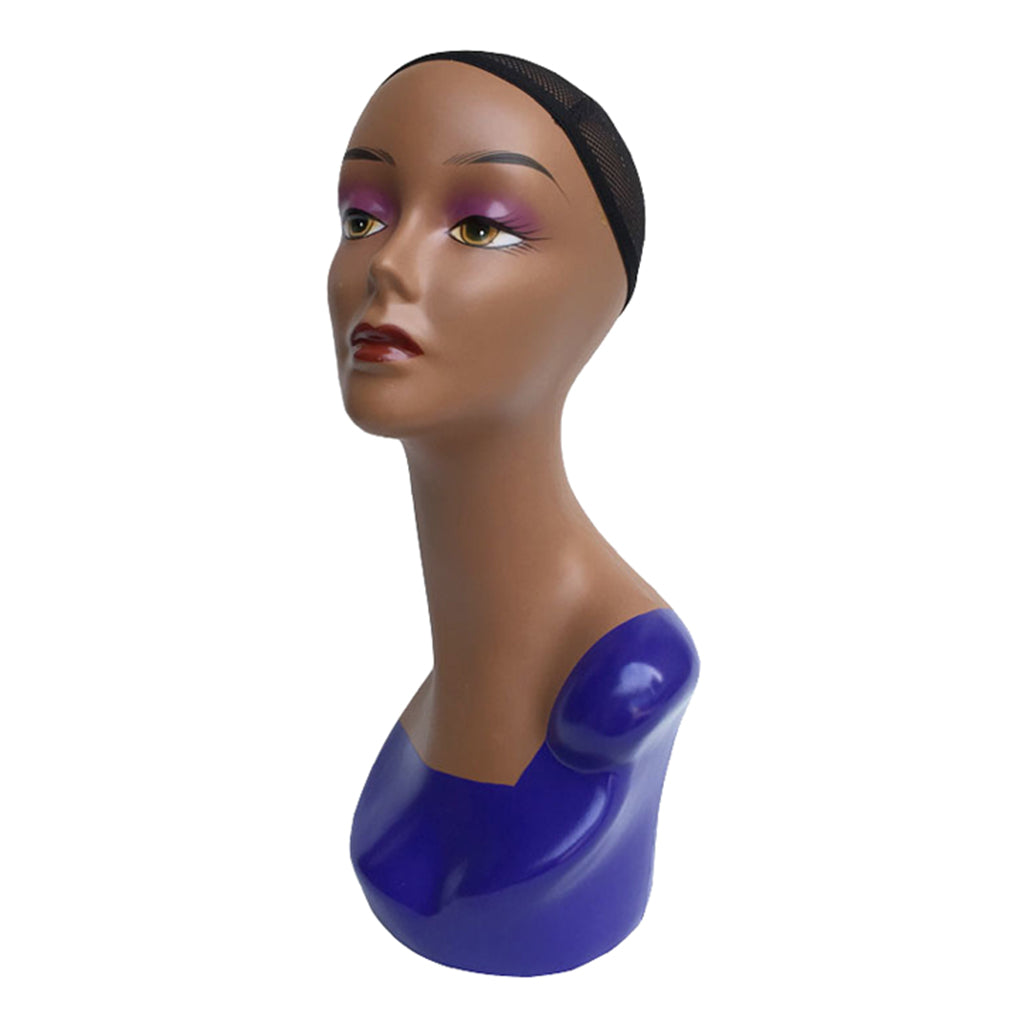 Female Mannequin Manikin Head Model Wig Jewelry Glasses Display Stand Blue