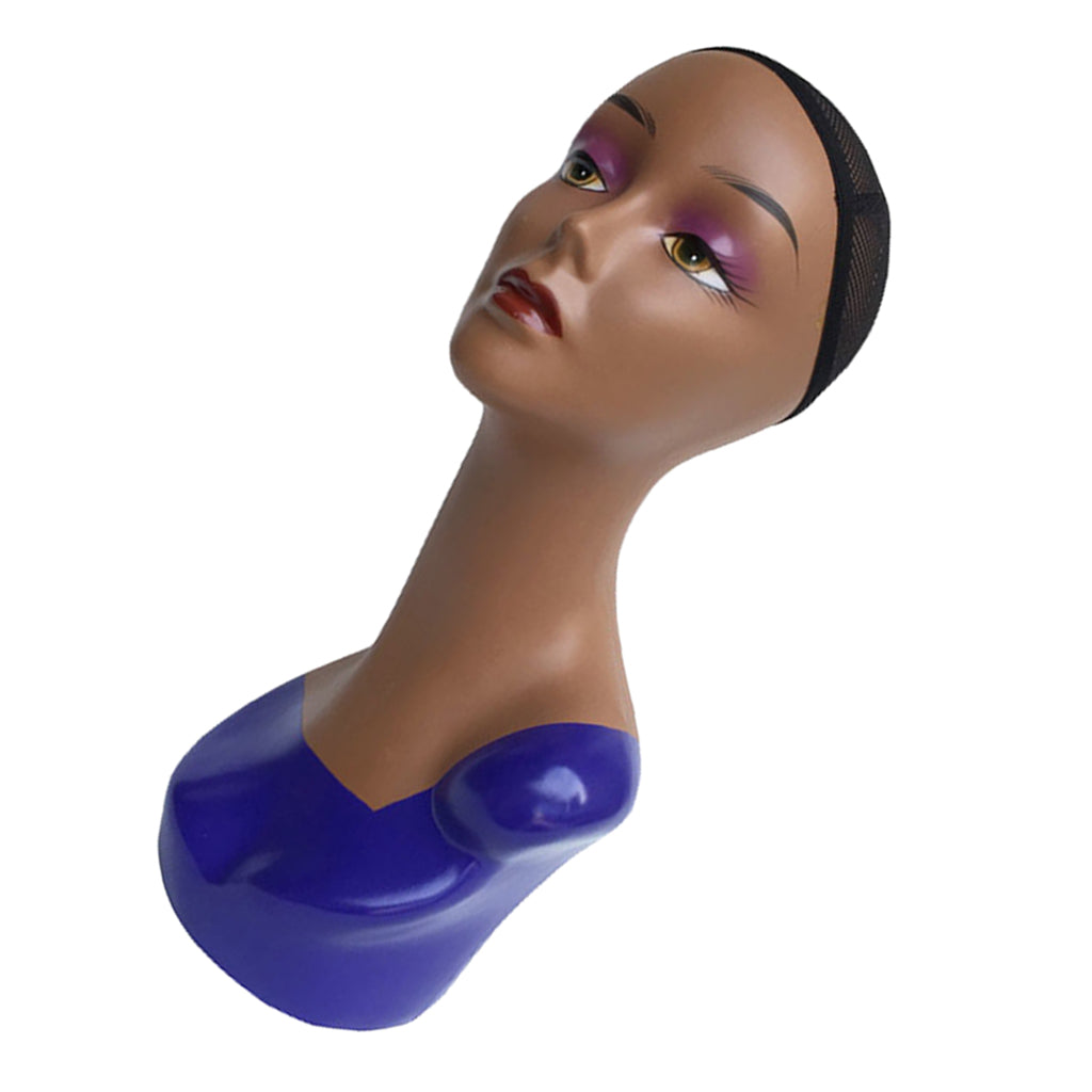 Female Mannequin Manikin Head Model Wig Jewelry Glasses Display Stand Blue