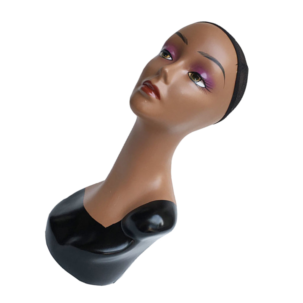 Female Mannequin Manikin Head Model Wig Jewelry Glasses Display Stand Black