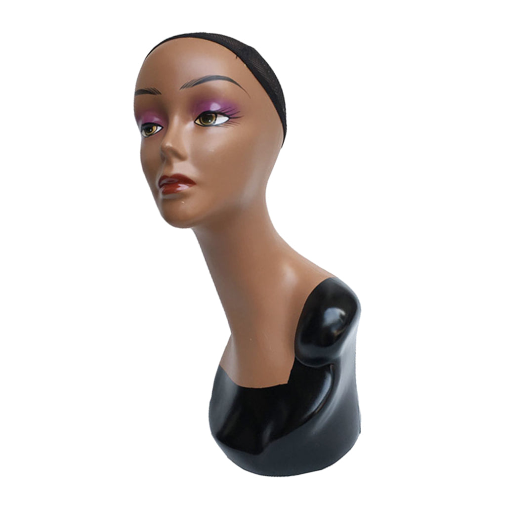 Female Mannequin Manikin Head Model Wig Jewelry Glasses Display Stand Black