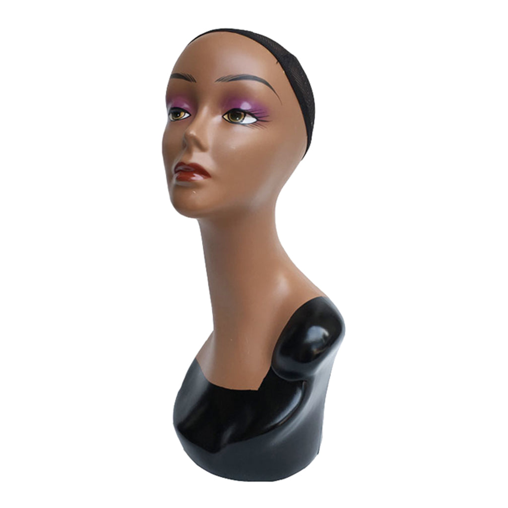 Female Mannequin Manikin Head Model Wig Jewelry Glasses Display Stand Black