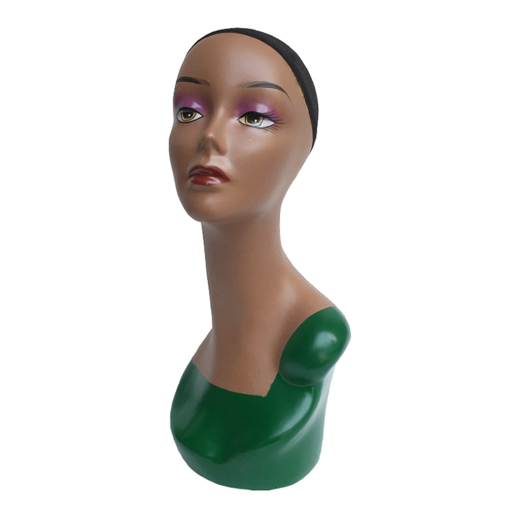 Female Mannequin Manikin Head Model Wig Jewelry Glasses Display Stand Green