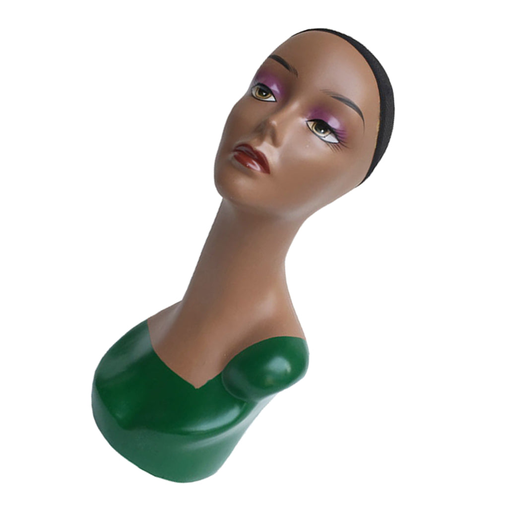 Female Mannequin Manikin Head Model Wig Jewelry Glasses Display Stand Green