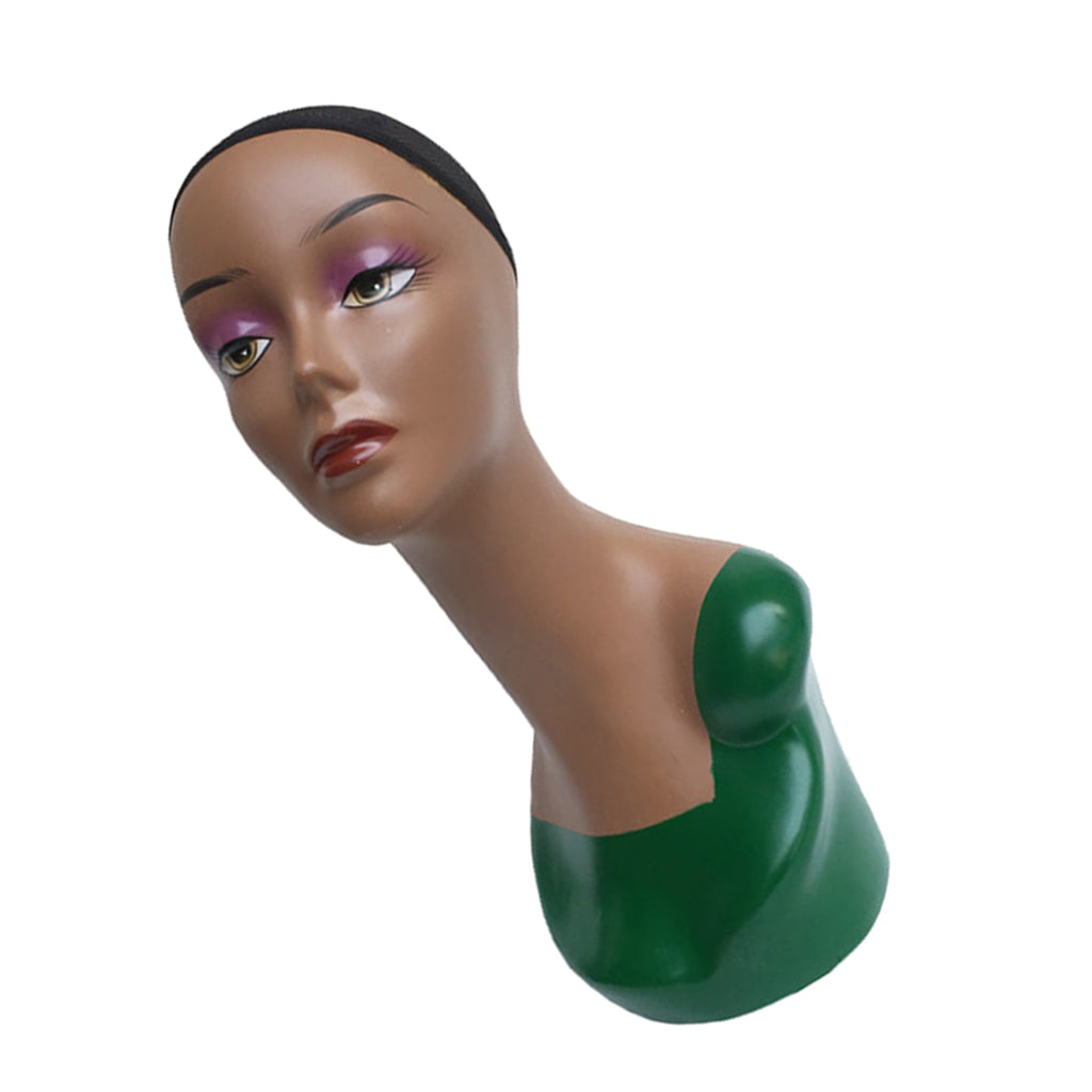 Female Mannequin Manikin Head Model Wig Jewelry Glasses Display Stand Green