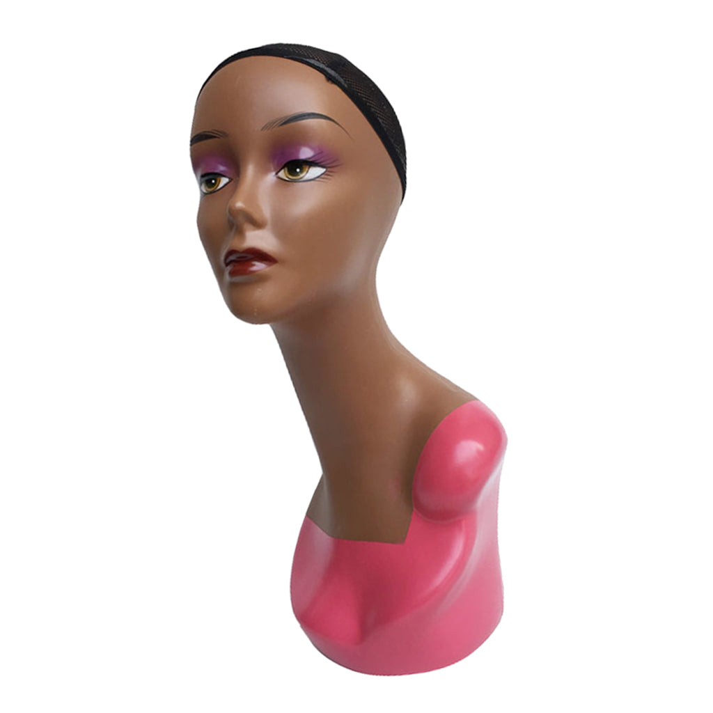 Female Mannequin Manikin Head Model Wig Jewelry Glasses Display Stand Pink