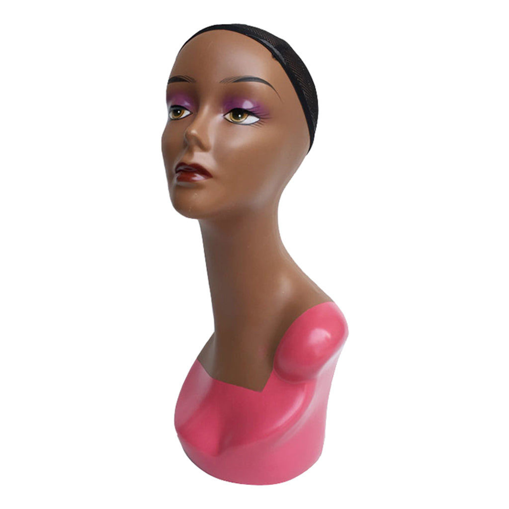 Female Mannequin Manikin Head Model Wig Jewelry Glasses Display Stand Pink