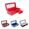 Watch Box 5 Mens Watch Organizer Jewelry Display Case Red