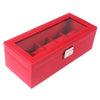 Watch Box 5 Mens Watch Organizer Jewelry Display Case Red