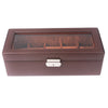 Watch Box 5 Mens Watch Organizer Jewelry Display Case Coffee