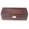 Watch Box 5 Mens Watch Organizer Jewelry Display Case Coffee