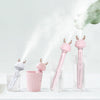 Portable Water Bottle Cap Air Humidifier for Home Office Car Deer Pink