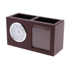 Tabletop Alarm Clock with Pen Holder Home Office Tabletop Organizer Coffee