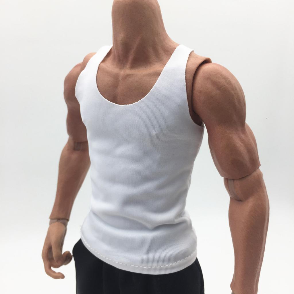 1pc 1/6 Men Sports Vest Soldier Clothing for HT Toys Accessories Parts white