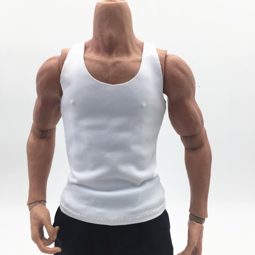 1pc 1/6 Men Sports Vest Soldier Clothing for HT Toys Accessories Parts white