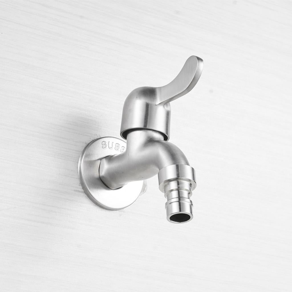 Washing Machine Faucet Cold Water Laundry Wall Tap Stainless Single Handle