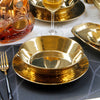 1 Pc Exquisite Stylish Gold-plated Ceramic Tableware Dish Plate 17.5x4.5cm