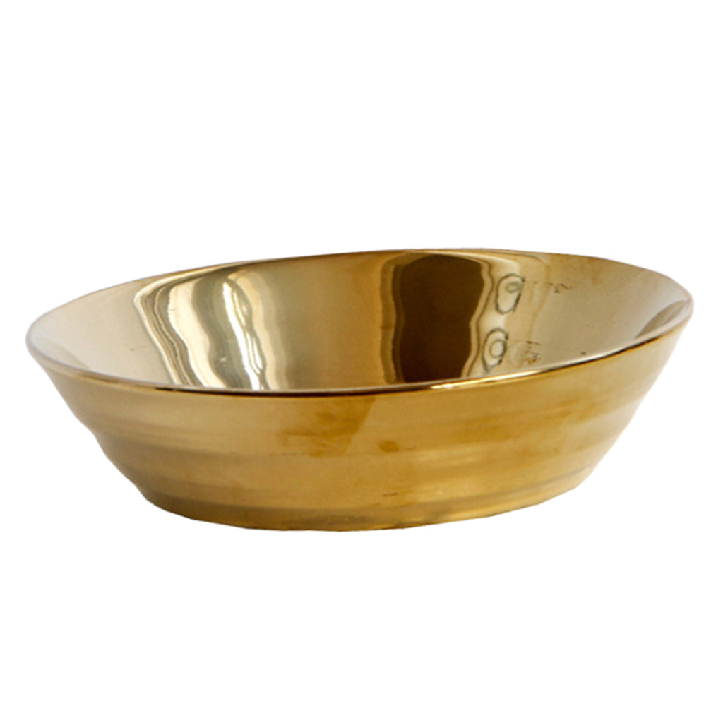 1 Pc Exquisite Stylish Gold-plated Ceramic Tableware Dish Plate 17.5x4.5cm