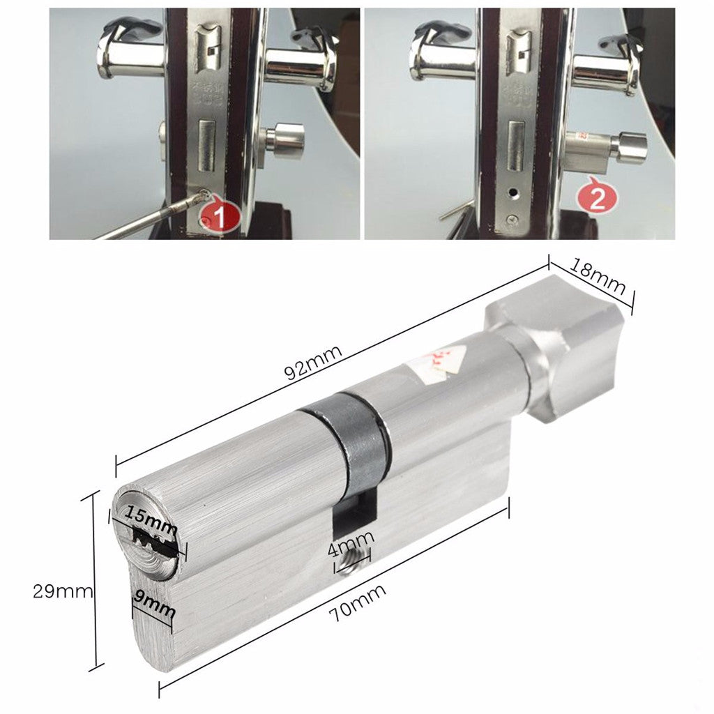 Home Security Aluminum Anti-theft Door Lock Core Cylinder with Thumb Turn