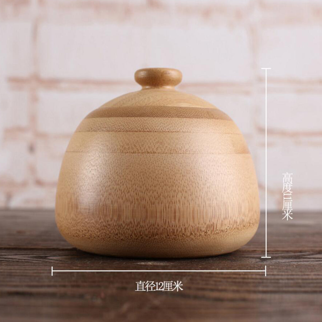 Bamboo Seasoning Jar Tea Pot Tea Storage Box With Lid