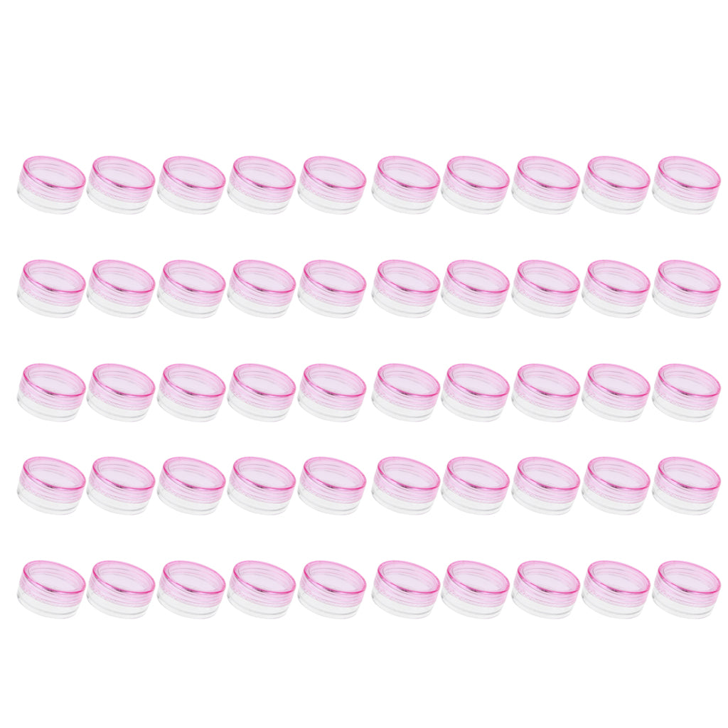 50 Pieces 3g Plastic Pot Jars Lotion Cream Sample Empty Container Pink