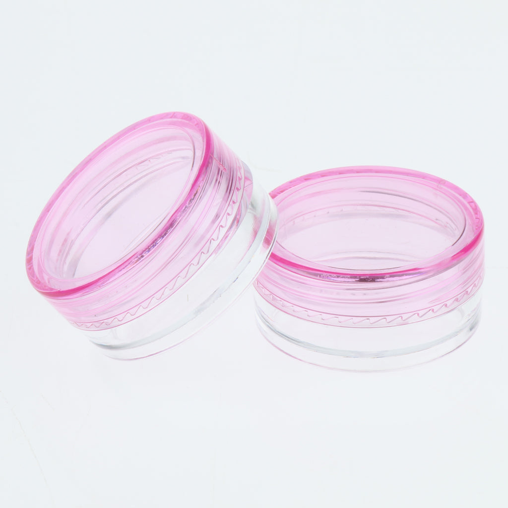 50 Pieces 3g Plastic Pot Jars Lotion Cream Sample Empty Container Pink