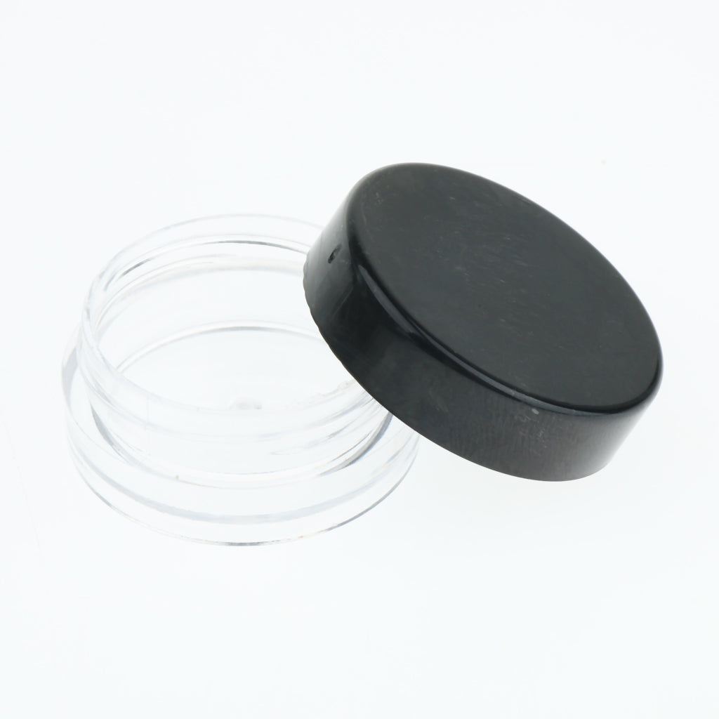 50 Pieces 3g Plastic Pot Jars Lotion Cream Sample Empty Container Black