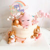 Resin Cartoon Cake Decorate Star Shaped for Birthday Wedding Parties Pink