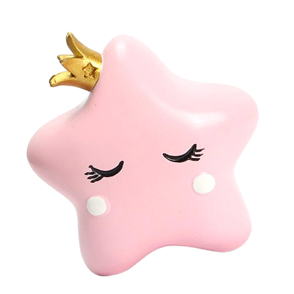 Resin Cartoon Cake Decorate Star Shaped for Birthday Wedding Parties Pink