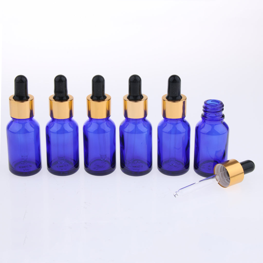 6 Pieces Empty Refillable Dropper Bottles for Essential Oils Cosmetics 10ml