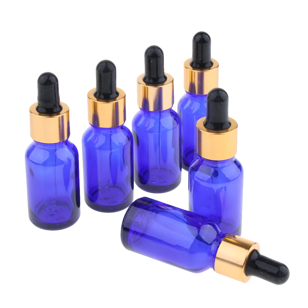 6 Pieces Empty Refillable Dropper Bottles for Essential Oils Cosmetics 10ml