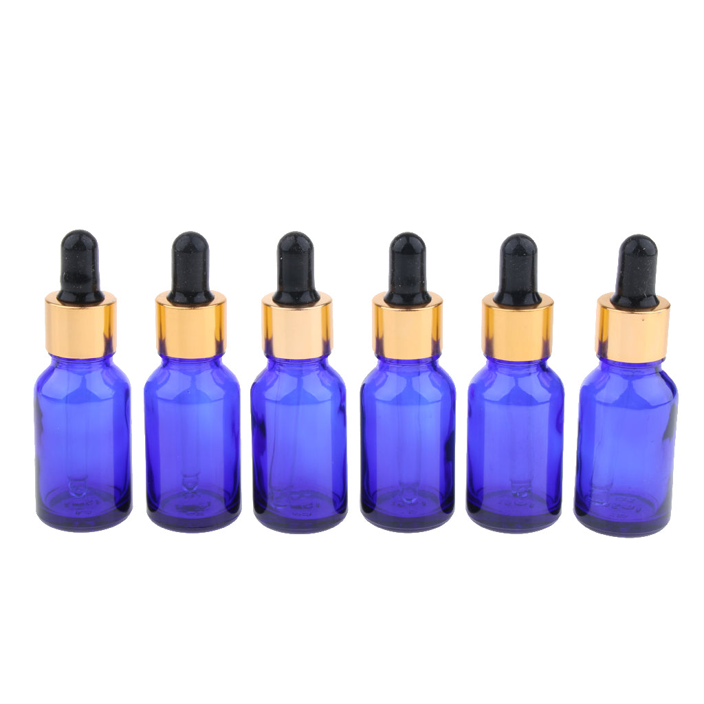 6 Pieces Empty Refillable Dropper Bottles for Essential Oils Cosmetics 10ml