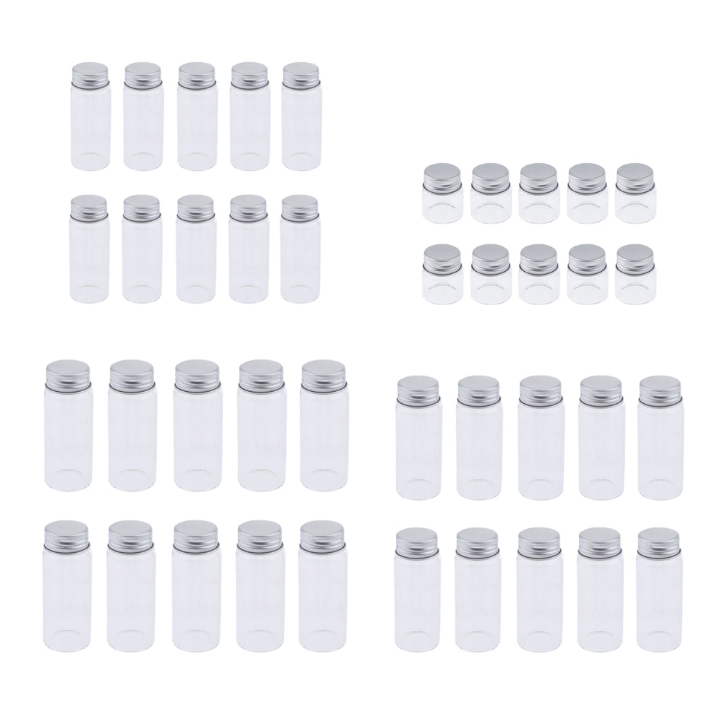 10x High Borosilicate Sample Vials Clear Glass Bottles wit Aluminum Cap 20ml