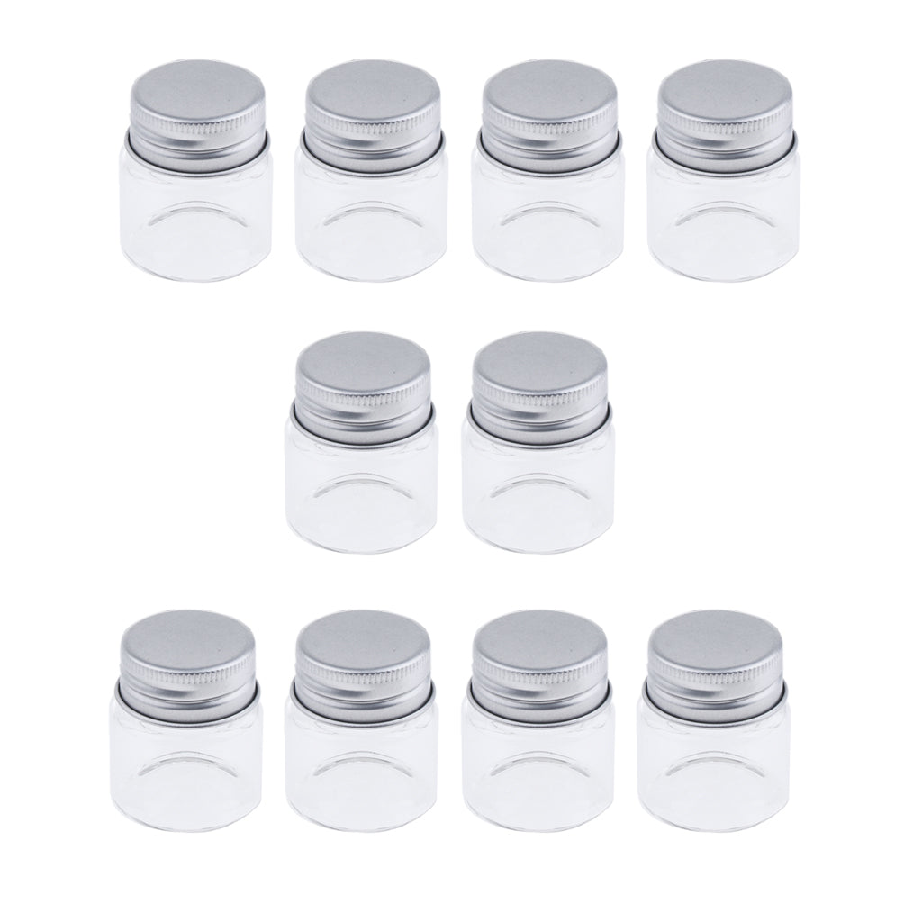 10x High Borosilicate Sample Vials Clear Glass Bottles wit Aluminum Cap 20ml