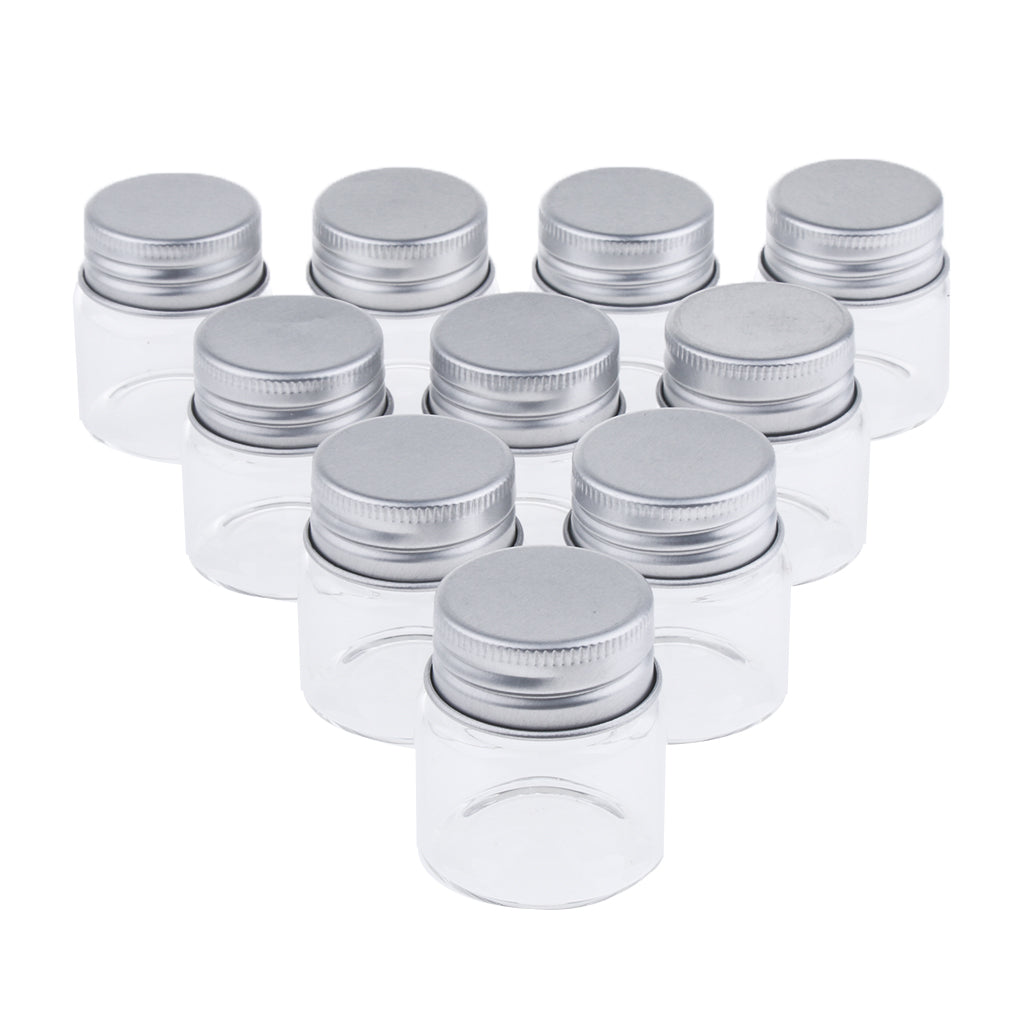 10x High Borosilicate Sample Vials Clear Glass Bottles wit Aluminum Cap 20ml