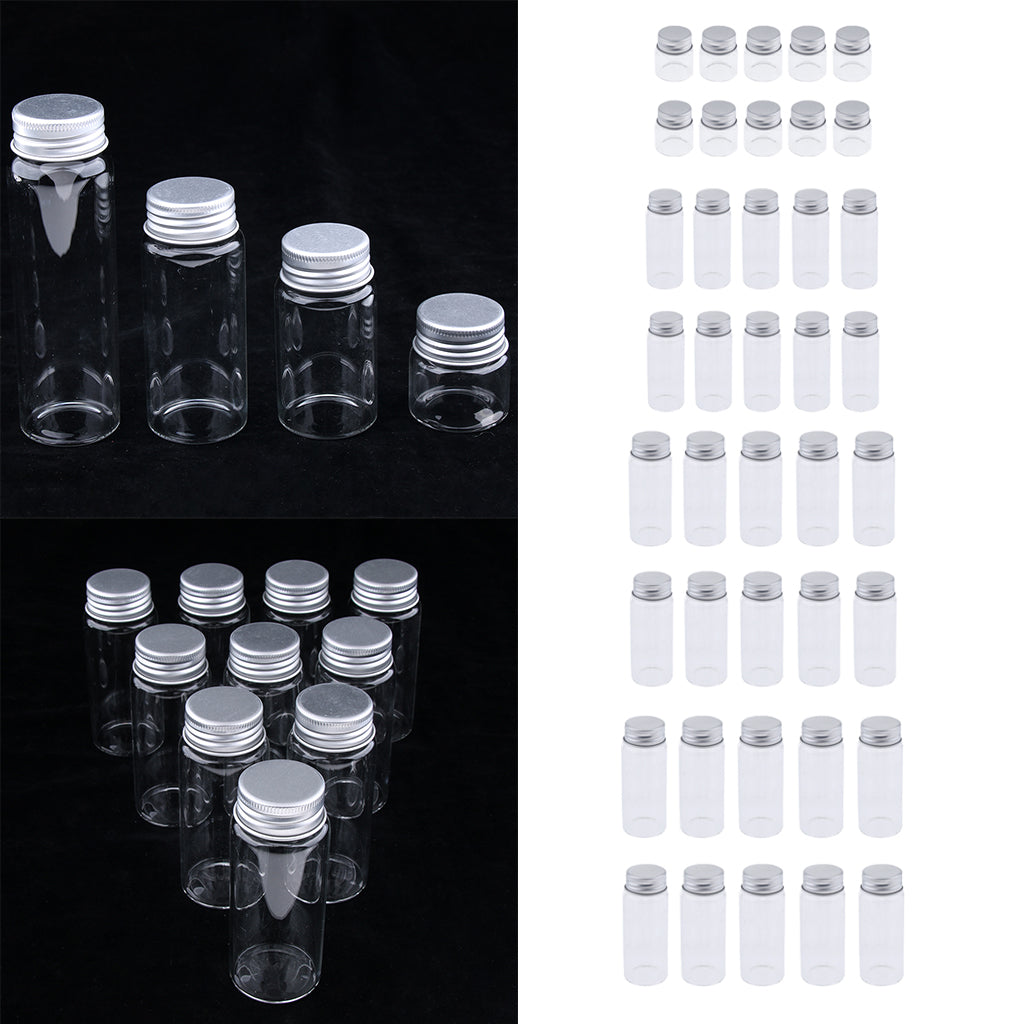 10x High Borosilicate Sample Vials Clear Glass Bottles wit Aluminum Cap 20ml